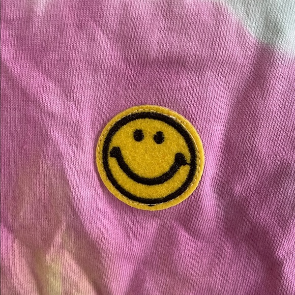 NWT All in Favor Pastel Tie-Dye Crewneck Long Sleeve Cropped Top M - Picture 6 of 10